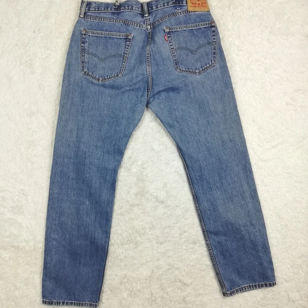 Levi's Mens Jeans 505‎ Regular Fit Blue Denim Medium Wash Straight Leg 38x34